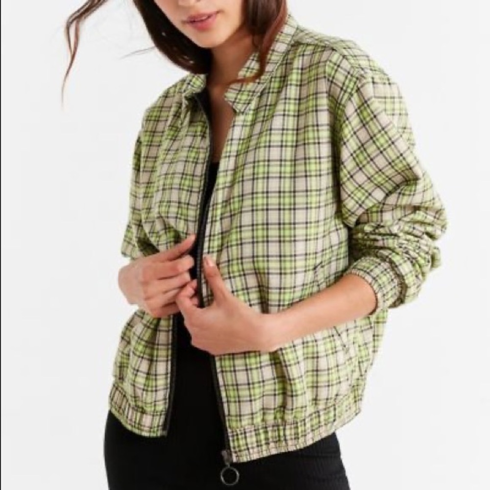 NWT Urban Outfitters Plaid‎ Harrington Jacket St Patric
